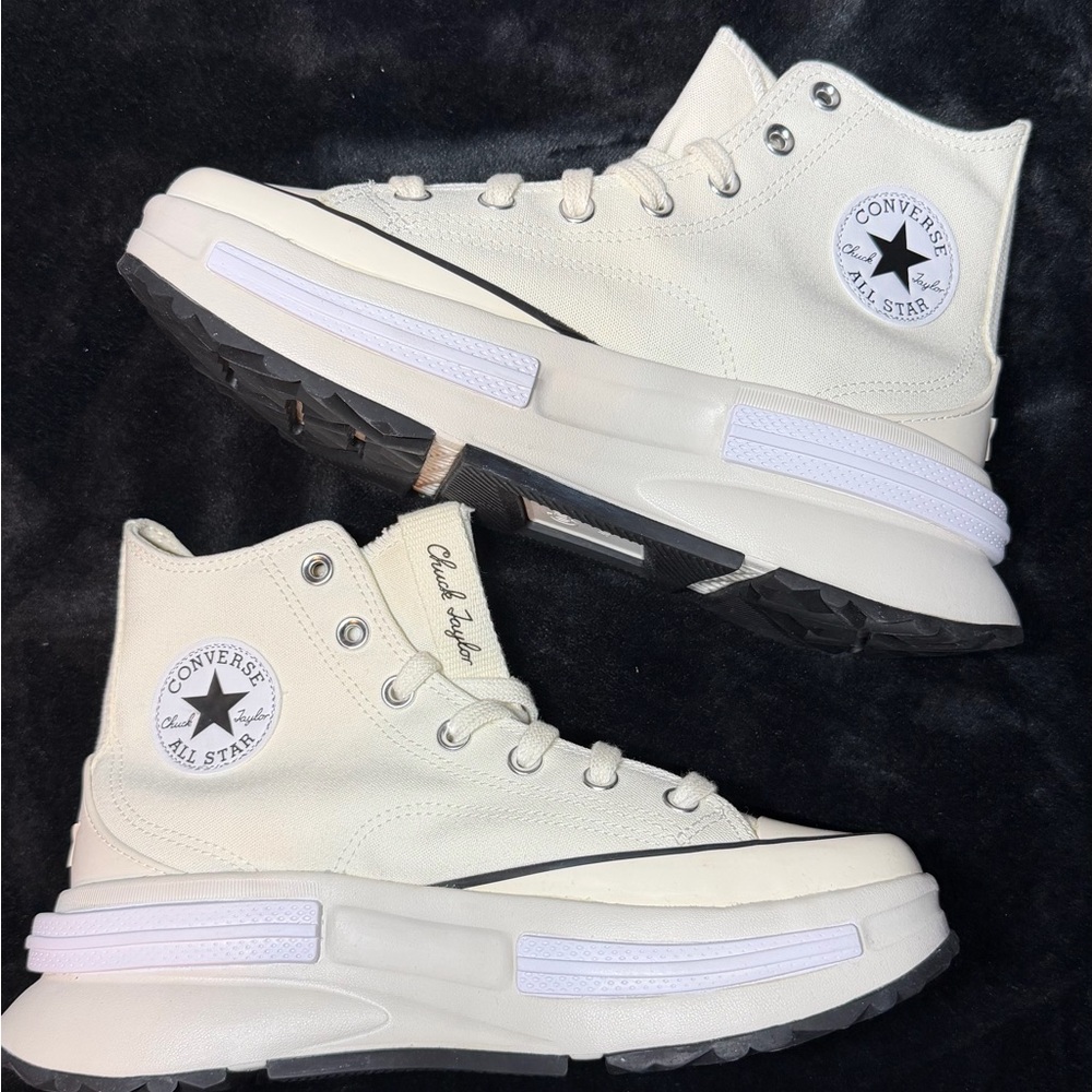 Converse Women's Off-White Platform Sneakers